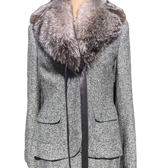 ESCADA skirt suit with Fox fur trim Sz m eu 38 - Picture 3 of 15